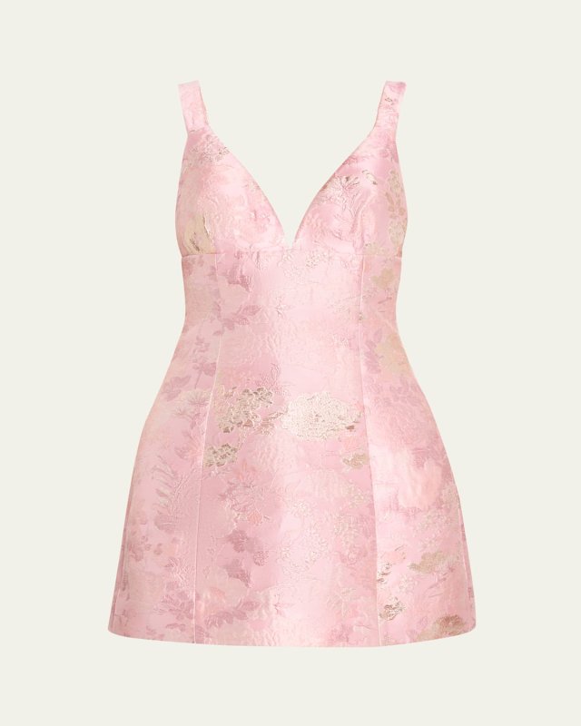 Napels Jacquard V-Neck Mini Dress